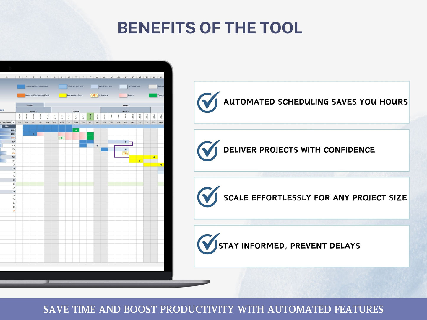 Automated Project Planner Gantt Chart Excel Spreadsheet