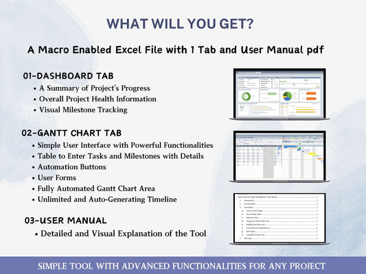 Automated Project Planner Gantt Chart Excel Spreadsheet
