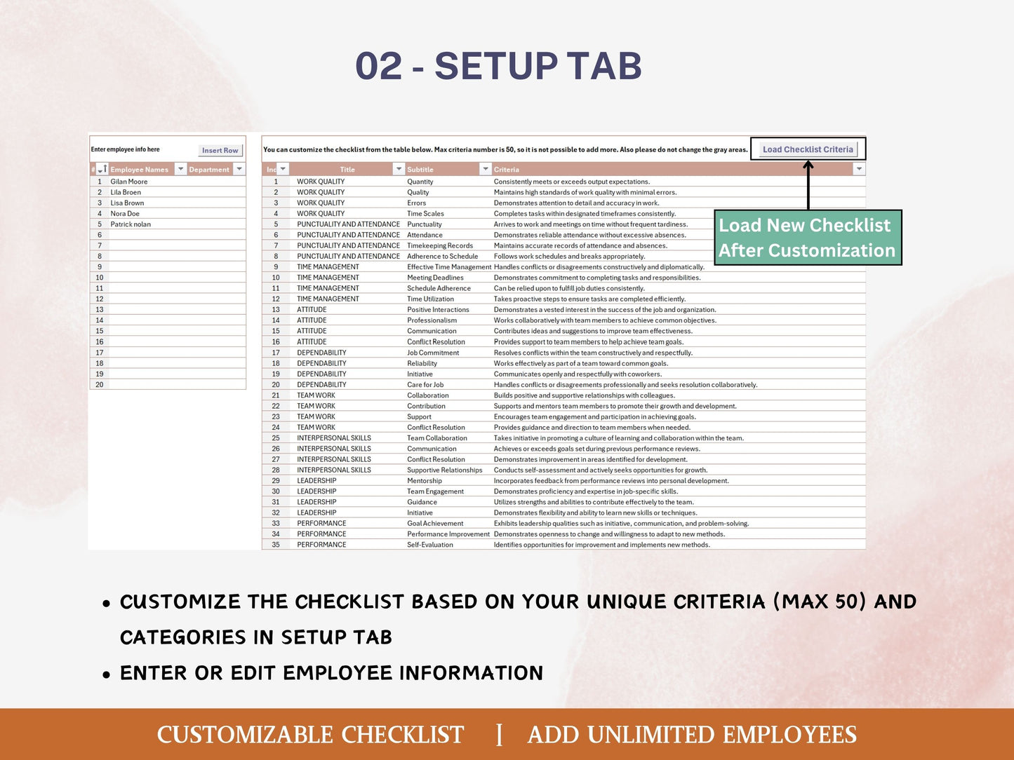 Employee Performance Review Tracker Excel Template | HR Evaluation Form